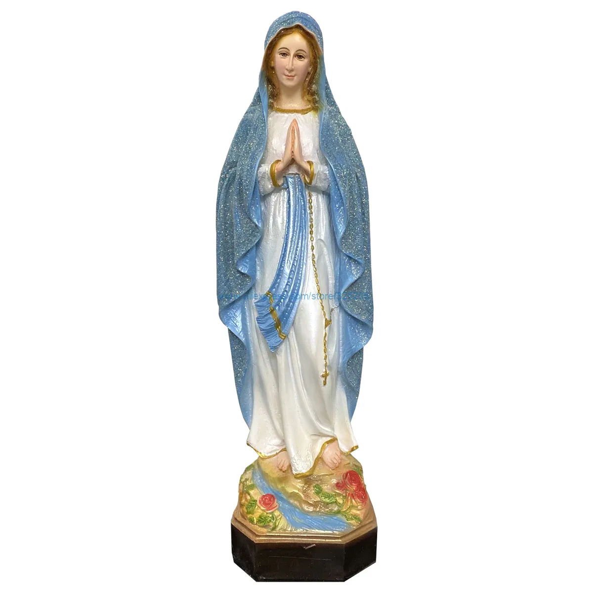 39cm Madonn Virgin Mary Statue Our Lady of Lourdes Holy Sculptures Figure Christ Catholic Tabletop Decoration Figurine 15 Inch