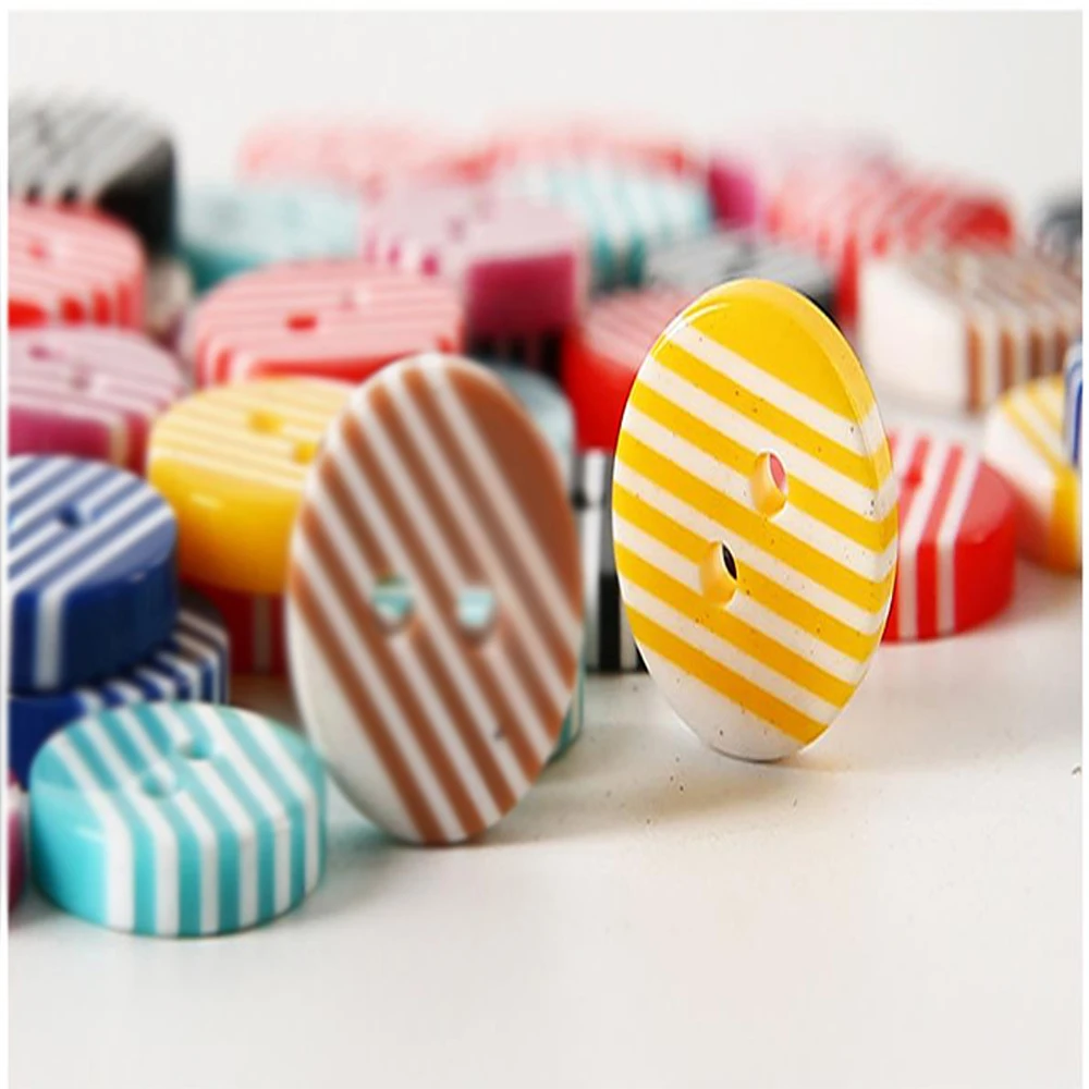 100PCS 11.5mm Resin Button Coat Sweater Button Color Circular Sweater Button Shirt Stripe Two Hole Button