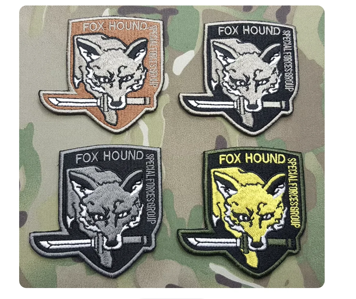

Металлическая шестерня, твердая эмблема Foxhound, нашивка с эмблемой Fox Hound, униформа, наклейка, значок Militaria, групповая повязка, аппликация