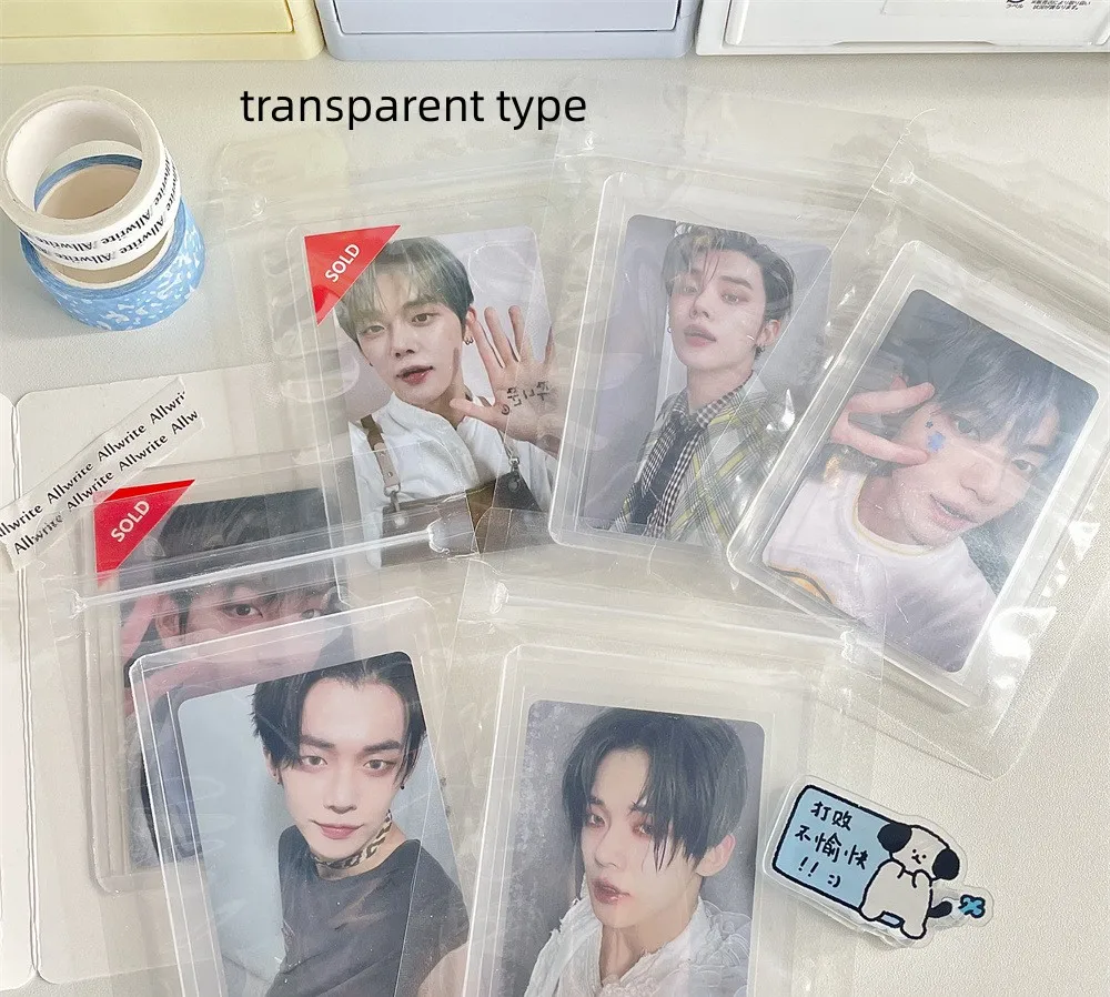 Imagem -04 - Minkys Ins-kpop Cartão Toploader Bolsa de Armazenamento Photocard Idol Photo Cards Papelaria Case Protetora Quente 50 Pcs por Pacote