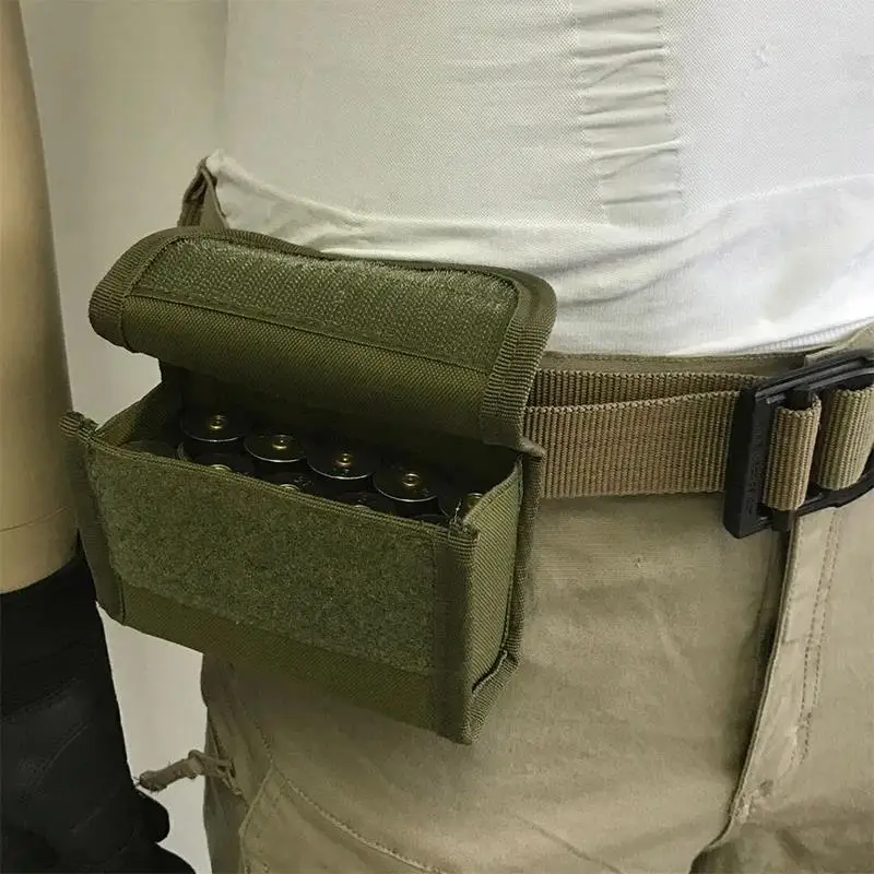 Tactical 12/20 Gauge Shotgun Shell Reload Pouch Molle-Compatible Ammo Holder For Hunting Shooting Accessories