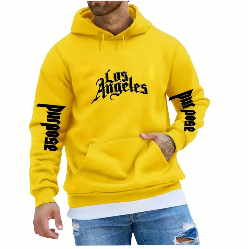 Los Angeles Art Letter Design Hoodie For Men Women Street Hip Hop Sweatshirt SPring Autumn Oversized Long Sleeve Streetwear