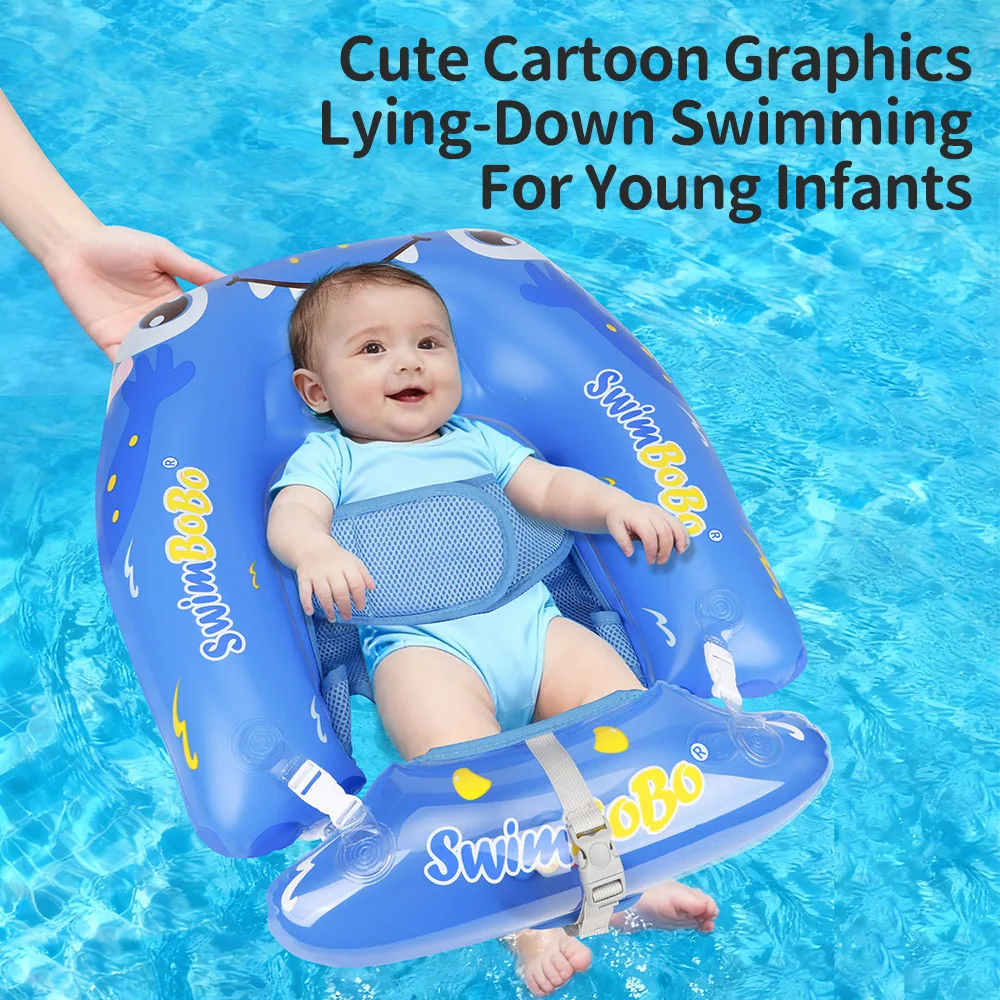 Baby Swimming Ring Float Lounger for 0-8 Months Infant Pool Float Seat with Backrest Newborn Water Toy