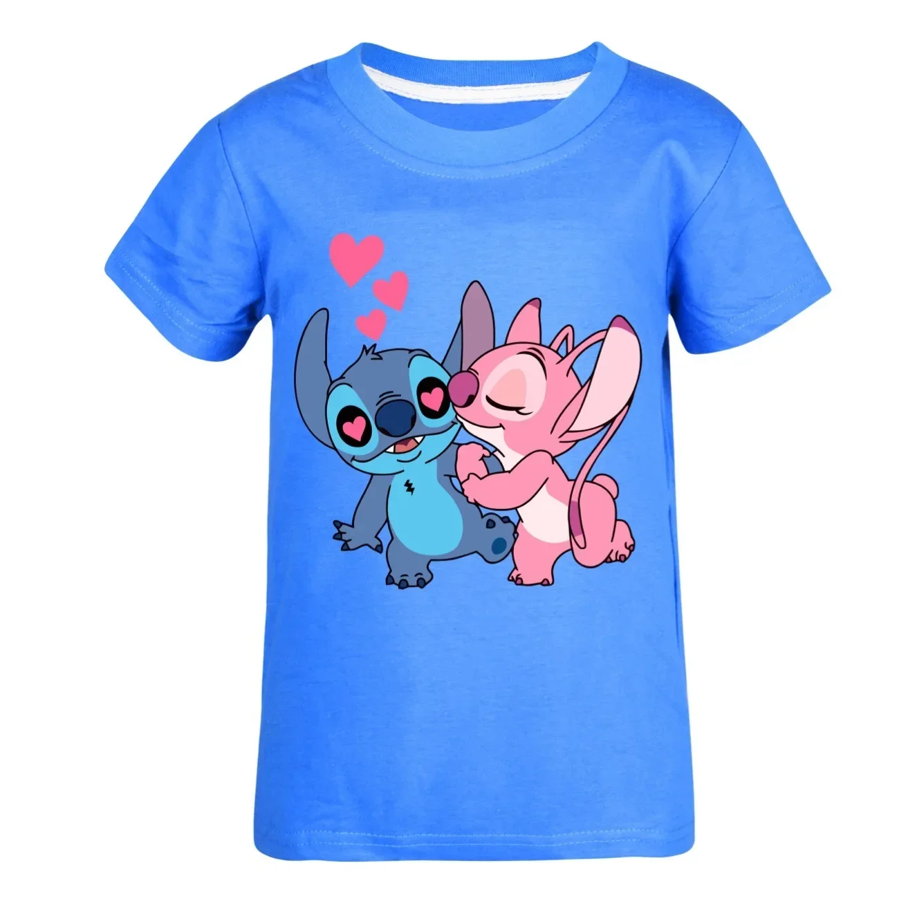 Girls Summer Short Sleeve Tshirts Kids Tees Cotton Cartoon Stitch Boys Clothes Pajama Children Tops Toddler Outfit Sleepwear