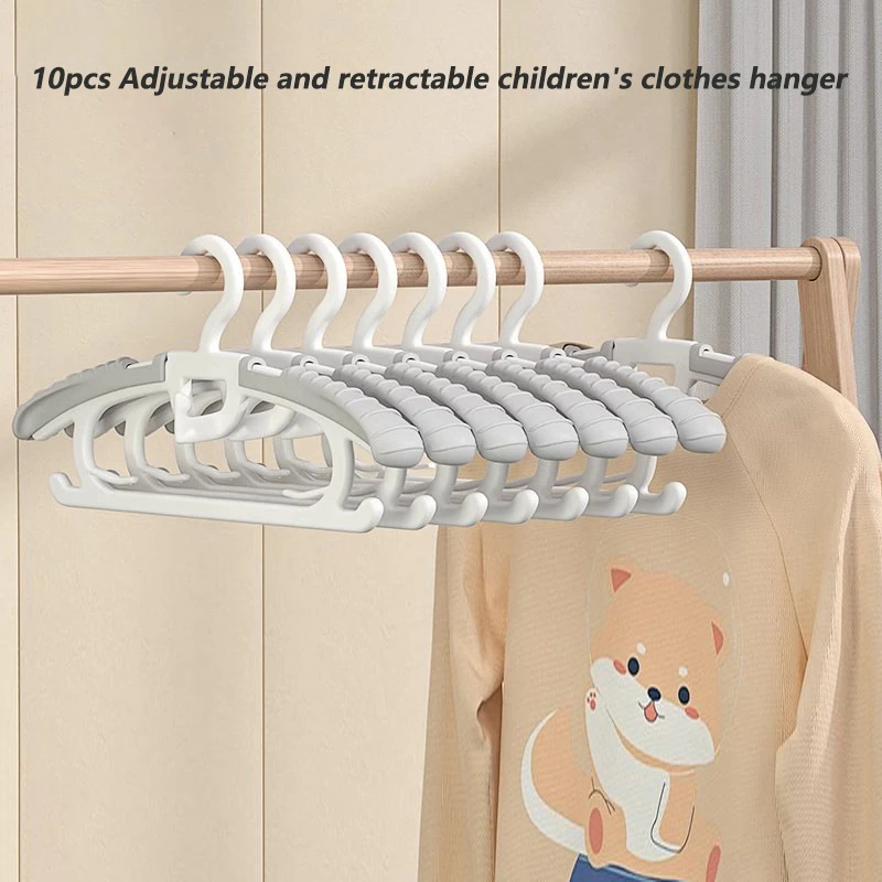 10 قطعة الطفل واسعة الكتف سميكة عدم الانزلاق شماعات الملابس المنزلية رف الملابس رف تجفيف الملابس شماعات ملابس بلاستيكية #2