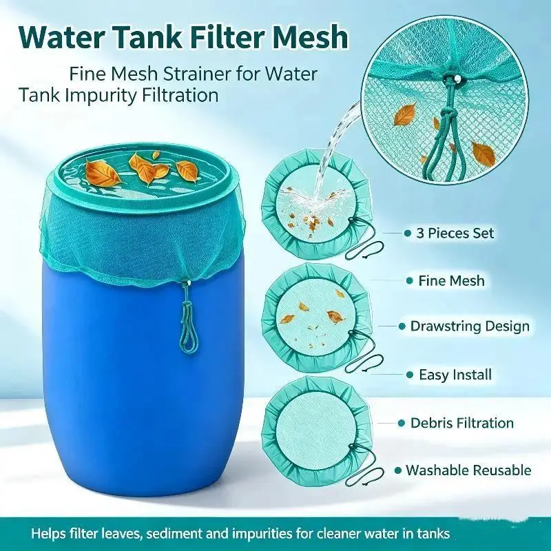 Elastic Mesh Bucket Cover Dustproof Insect Proof Water Tank Protector Portable for Camping Picnic Outdoor Water Bucket