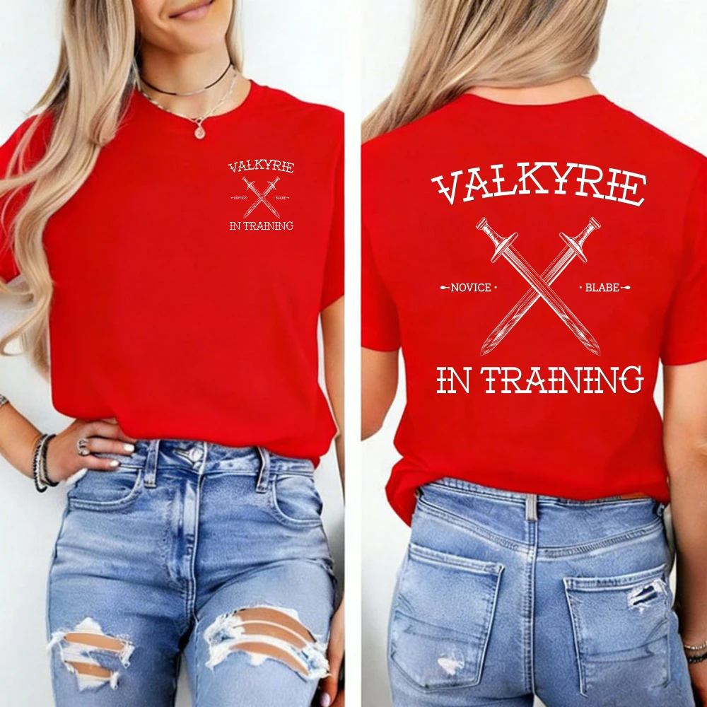 Valkyrie In Training Novice Blade Unisex Soft Cotton Y2K Top Retro Cross Sword Graphic Tee For Fantasy Book Lovers Daily Travel