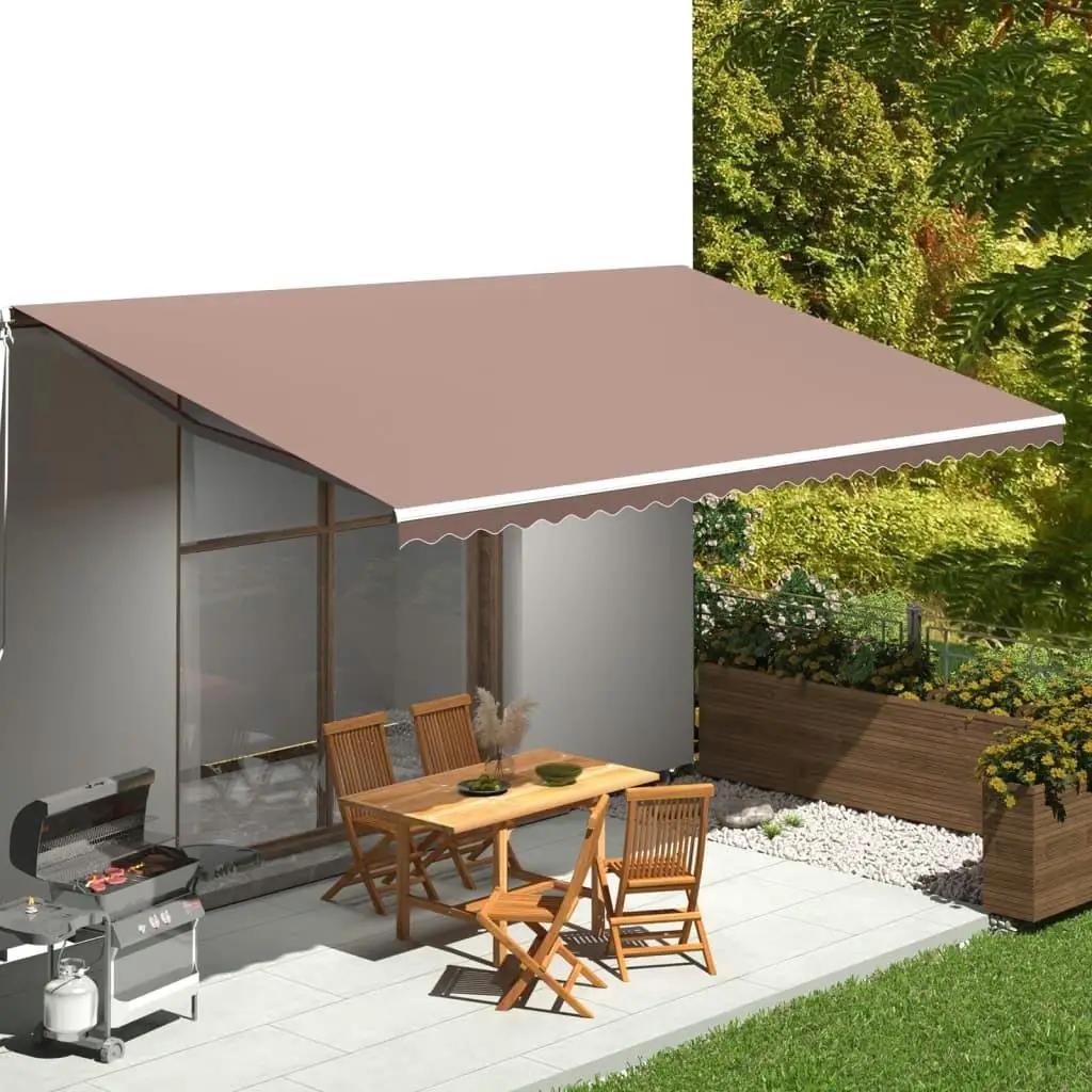 

Replacement Awning Fabric Brown Polyester PU Coating