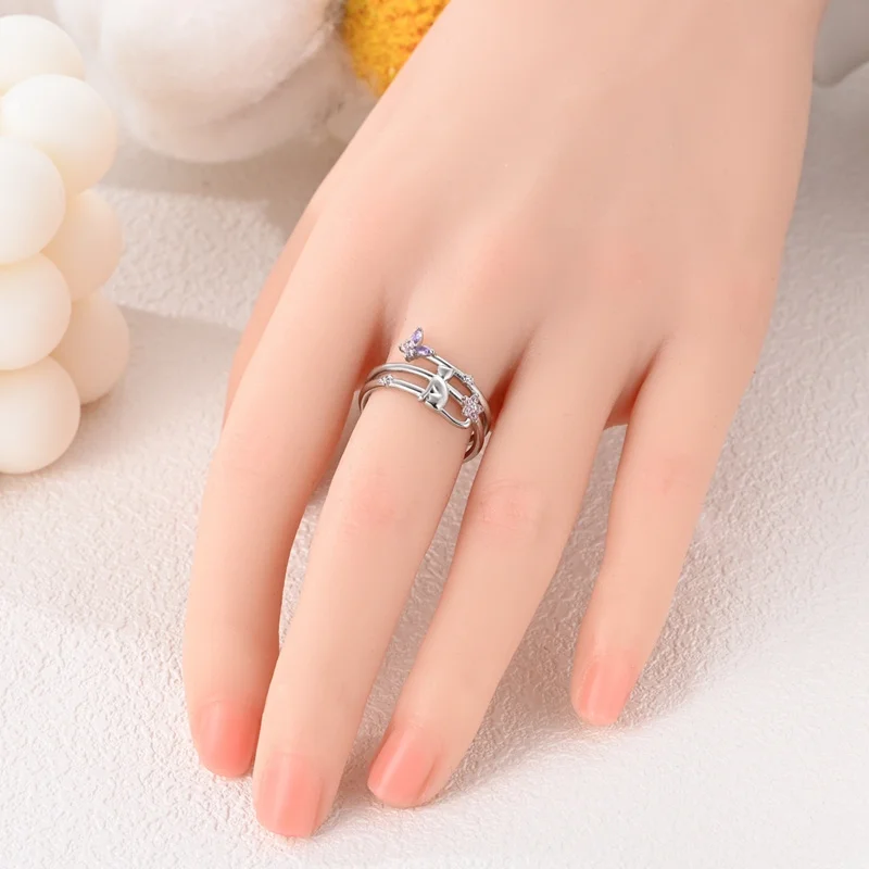 New In Hot Sale S925 Sterling Silver Rings For Women Original Girly Pink Love Ring 2024 Trending Fashion Jewelry Birthday Gift