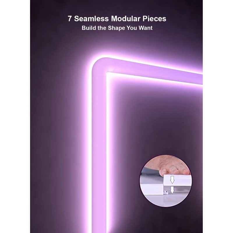 Tuya WIFI Lampu Dinding LED RGB IC Glide Lampu Dinding Penyambungan Lampu Strip LED Sinkronisasi Musik Mendukung Kontrol Aplikasi Kontrol Suara Steker AS