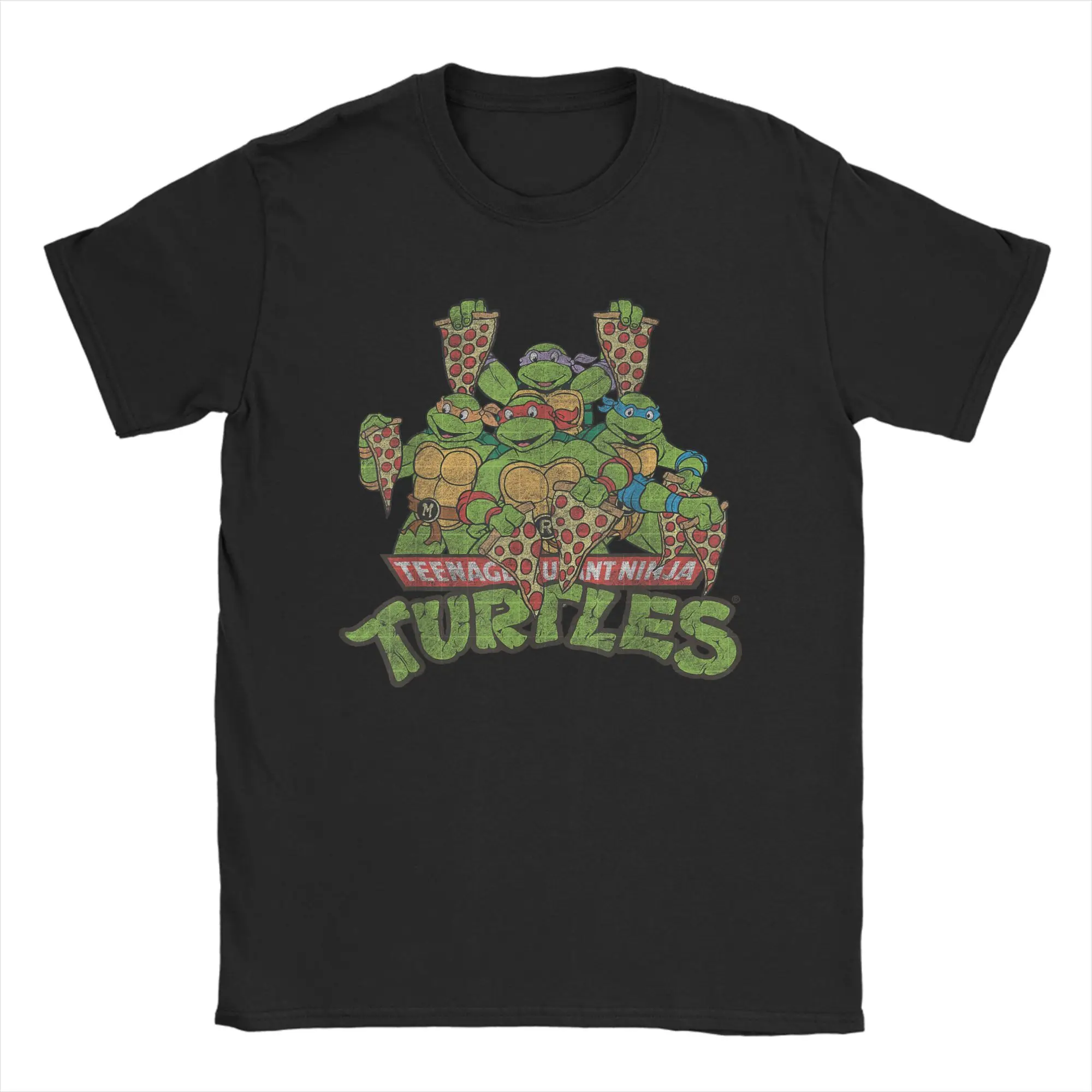 Ninja Turtles Multiple Smiles & Slices T Shirt for Men Cotton Cool T-Shirts Tee Shirt Short Sleeve Clothing 4XL 5XL 6XL