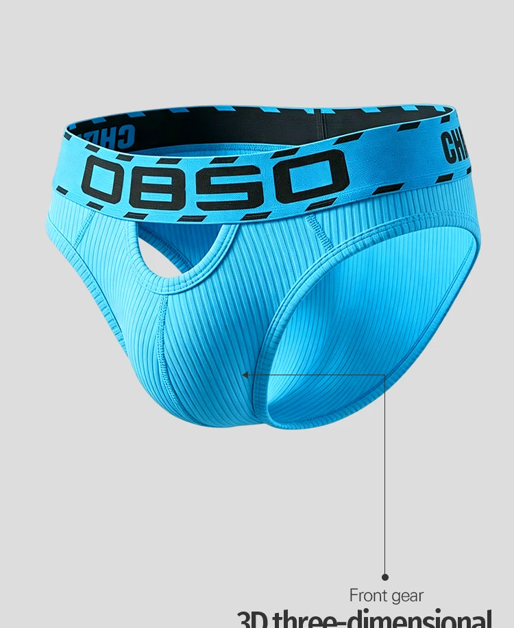 Calzoncillos de algodón para hombre, sexy, con diseño hueco, cintura baja, cinturilla con estampado de advertencia, transpirables, con bolsa 3D acanalada, bragas de verano