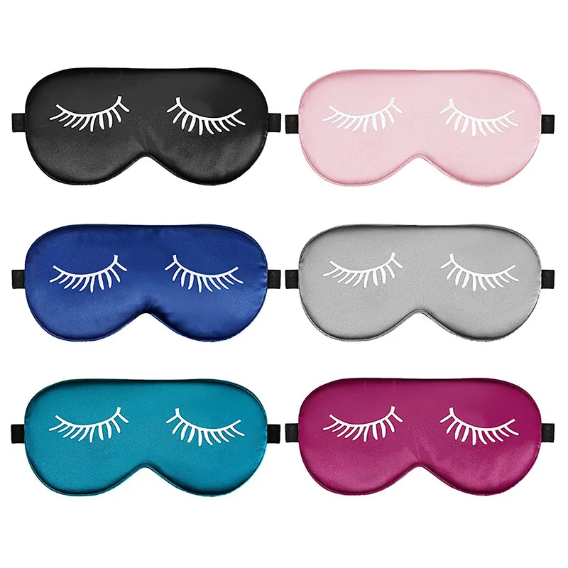 Cartoon Eyelash Silk Sleep Mask Alleviates Fatigue Comfort Eyeshade Eye Cover Home Lunch Break Travel Sleeping Eye Mask Eyepatch