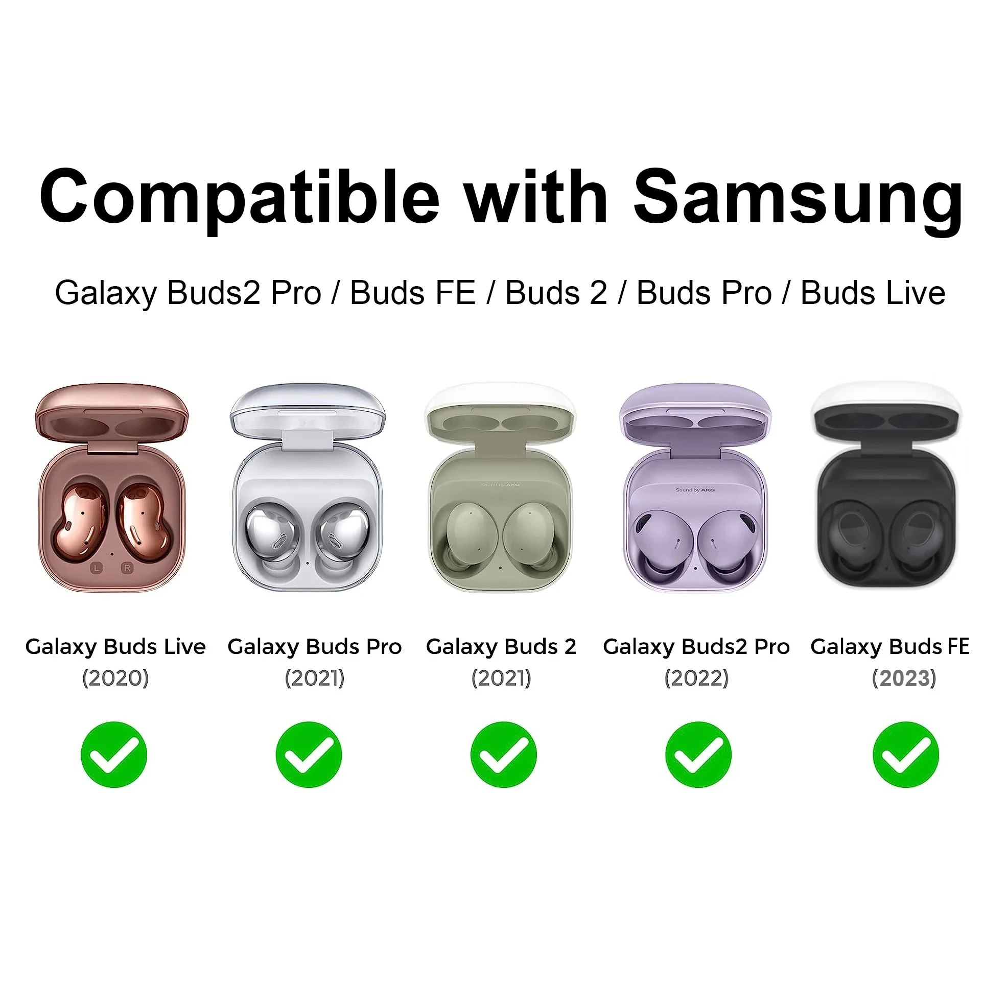 Stylish Plating Case for Samsung Galaxy Buds2 Pro / Buds Pro / Buds 2 / Buds FE / Buds Live Hard Cover with Lanyard