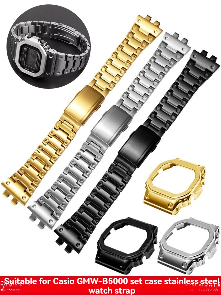 GMWB5000 Mod Kit For Casio G-SHOCK 3459 GMW-B5000 modification Stainless steel Case watch band stainless steel Metal Bezel Strap