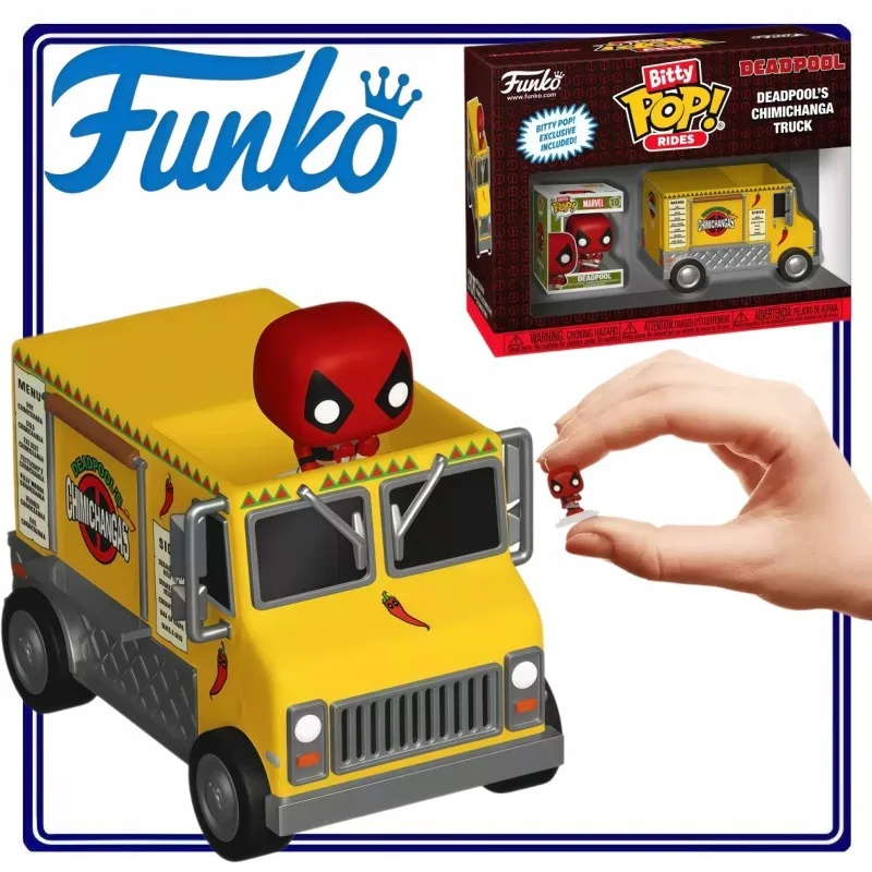 Figura Coleccionable de Vinilo Funko Pop Rides Deadpool en Camioneta, Modelo de Juguete, Decoración para el Hogar u Oficina, Regalo para Fanáticos y Coleccionistas de la Película de Marvel