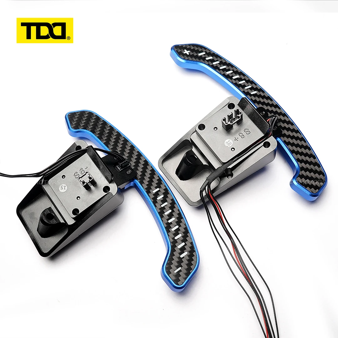 TDD LED Magnetic Paddle Shifters Extension For Mercedes Benz Smart 451 453 Carbon Fiber Steering Wheel Shift Paddles