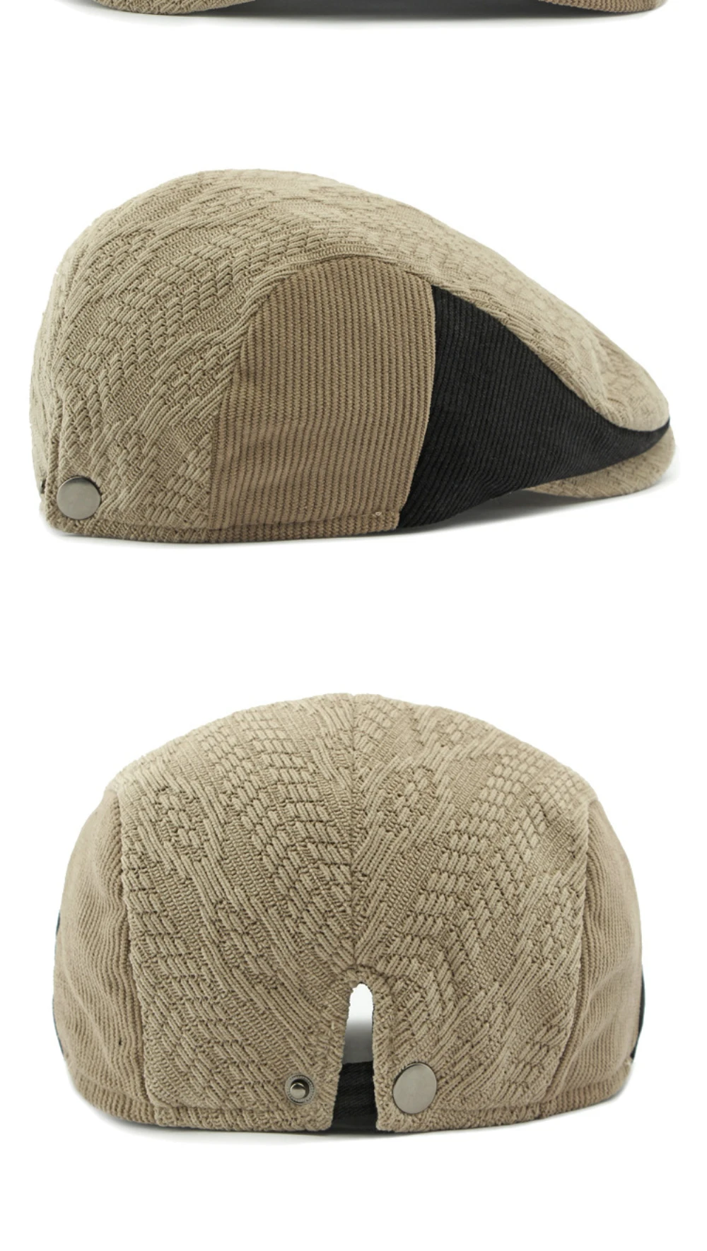 HT4577 Berets Herbst Winter Hut Kappe für Männer Frauen Vintage Gestrickte Baskenmütze Hut Männlich Weiblich Einstellbare Baskenmütze Kappe Unisex Ivy Flache Kappe – Detail 12