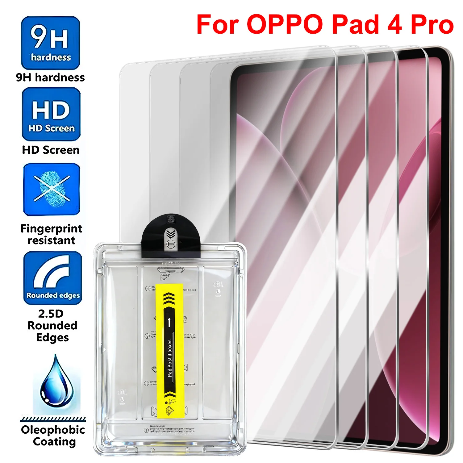 

2/1PCS Tempered Glass for OPPO Pad 4 Pro 4Pro 13.2inch Easy Install Screen Protector 9H Anti-Scratch Tablet Dust Removal Film