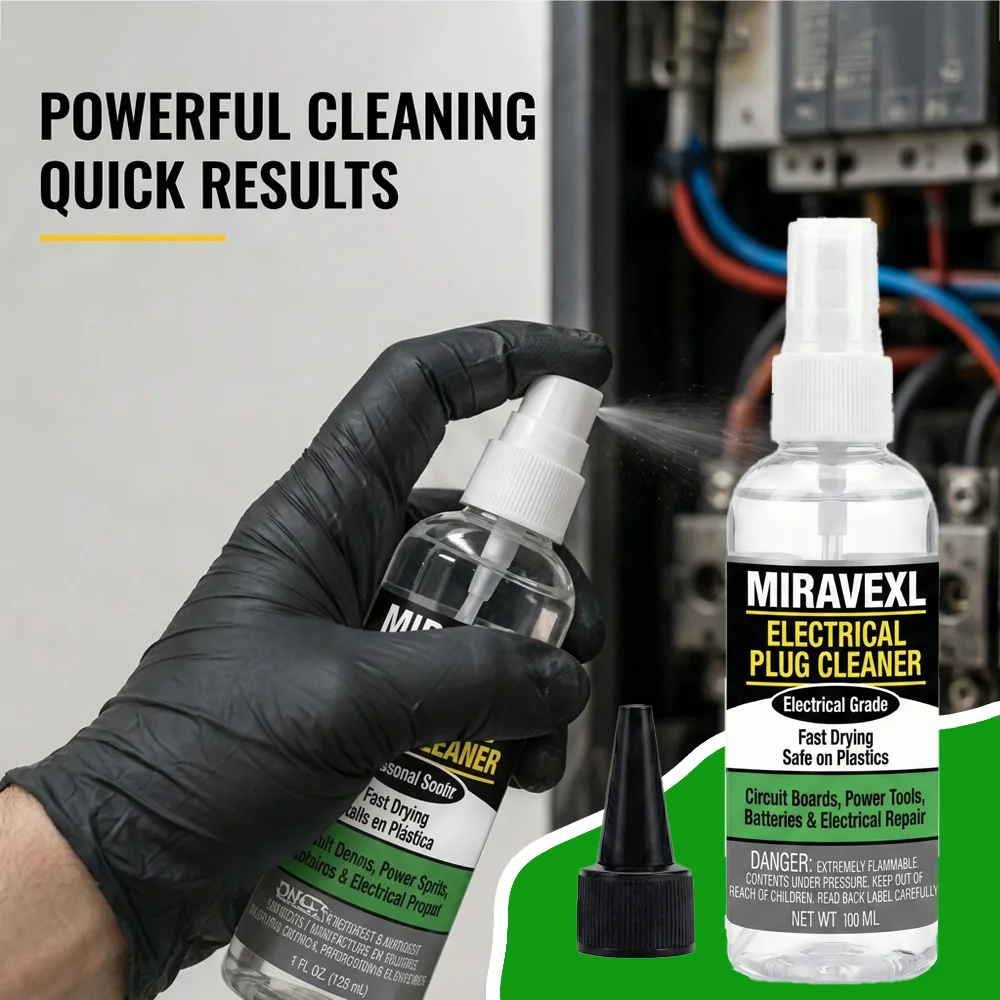 100ml Electrical Contact Cleaner Spray Fast Drying Safe on Plastics for Circuit Boards Power Tools Repair MIRAVEXL Plug Cleaner