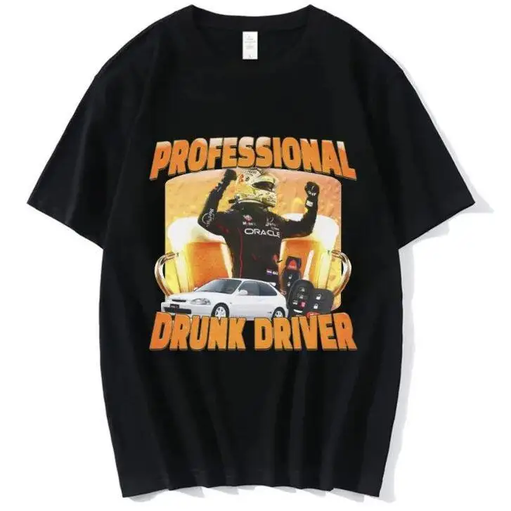 Camiseta profesional para hombre con estampado de conductor ebrio, divertida camiseta con gráfico de cerveza, ropa de fiesta, camisetas de alta calidad