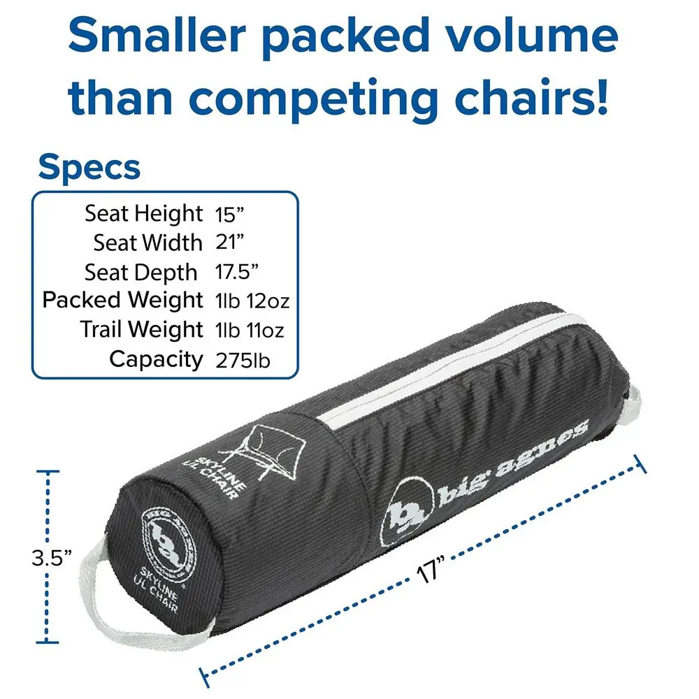 

Skyline UL Ultralight Backpacking Chair, Jet Black