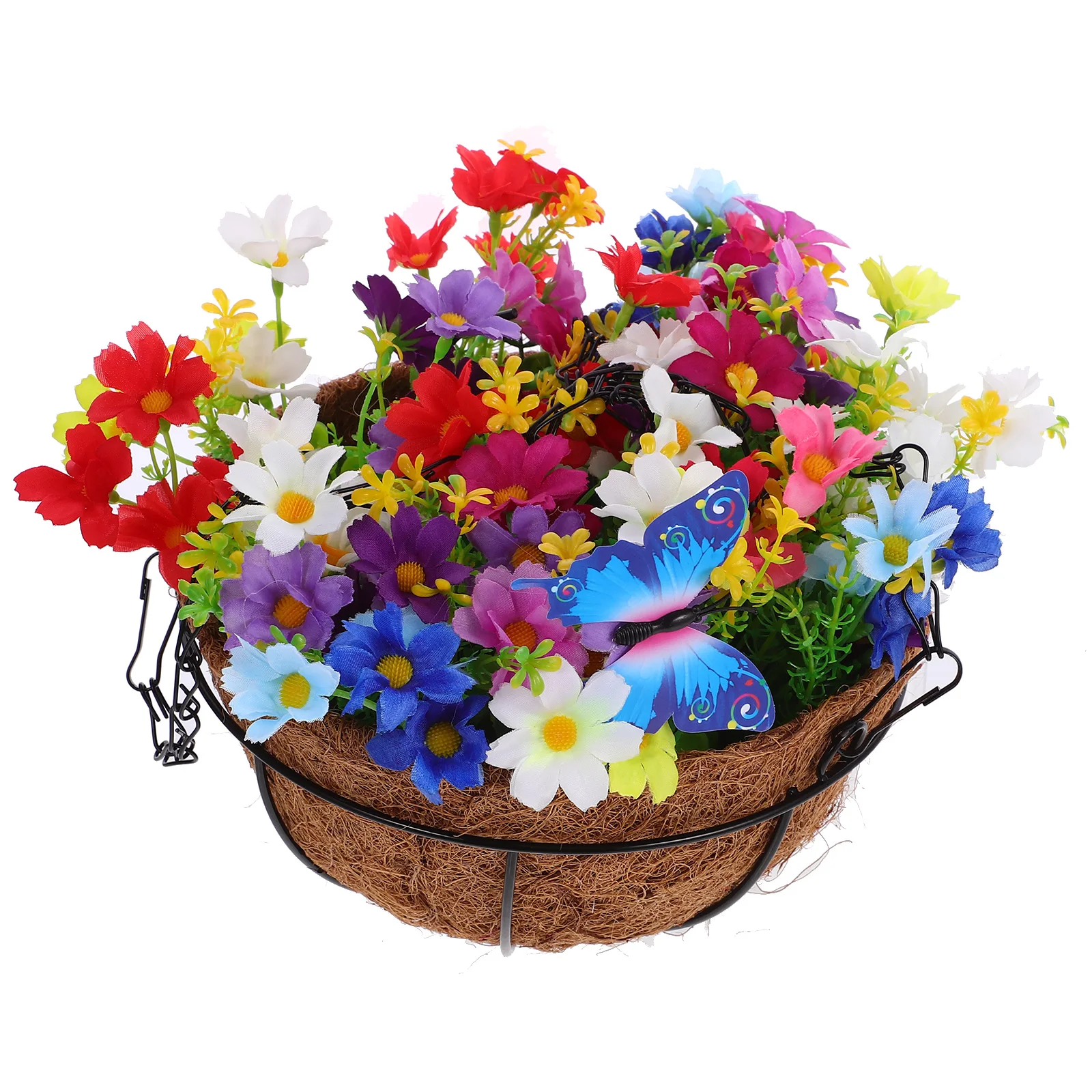 

Artificial Hanging Flower Basket With Faux Plants For Indoor Outdoor Home Garden Decoration Reusable Lightweight Wall