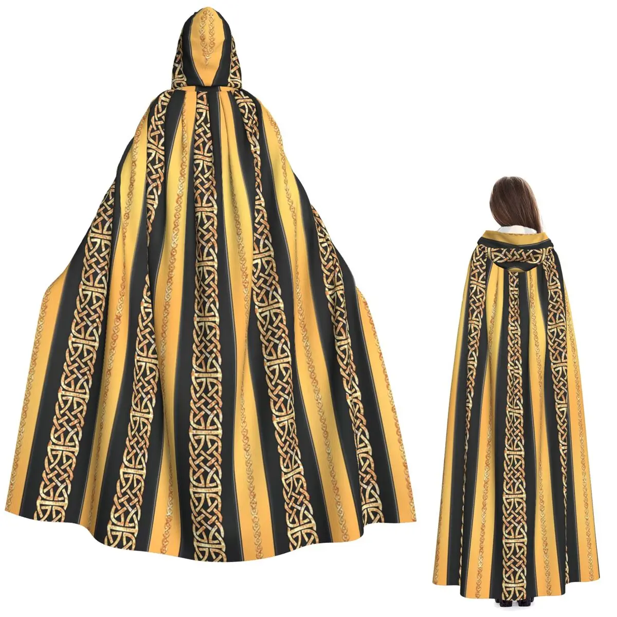 เสื้อคลุมยาวแบบมีฮู้ดสไตล์นอร์ส ไวกิ้ง เซลติก สำหรับคอสเพลย์ ชุดแม่มด ยุคกลาง ฮาโลวีน แวมไพร์ ผู้ใหญ่ ใช้ได้ทั้งชายและหญิง
