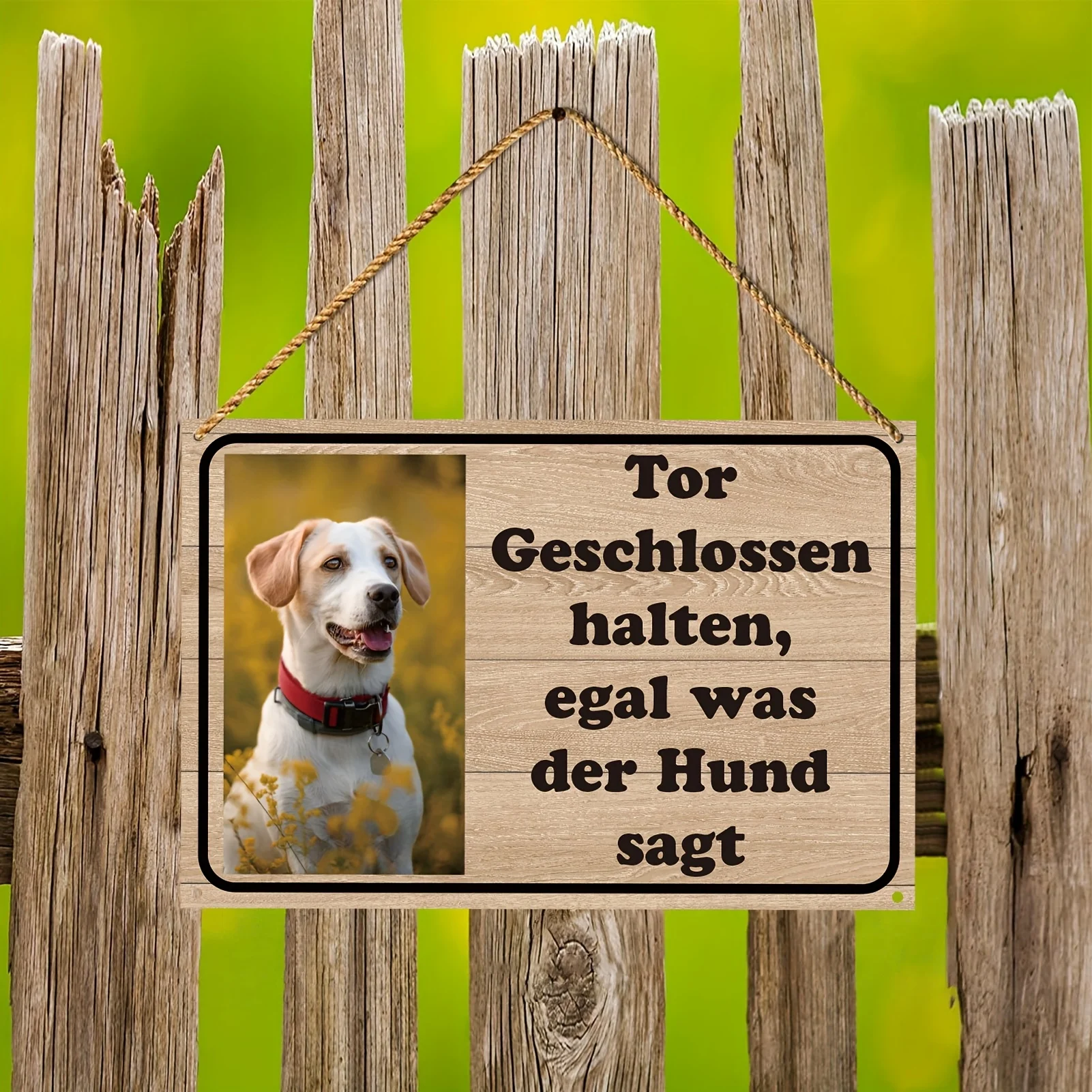CCustomizable Pet Hanging Plaque, Upload Pet Photo Custom Text Sign, Vintage Metal Wall Fence Hanging Decor for Dog Cog Cat Owne