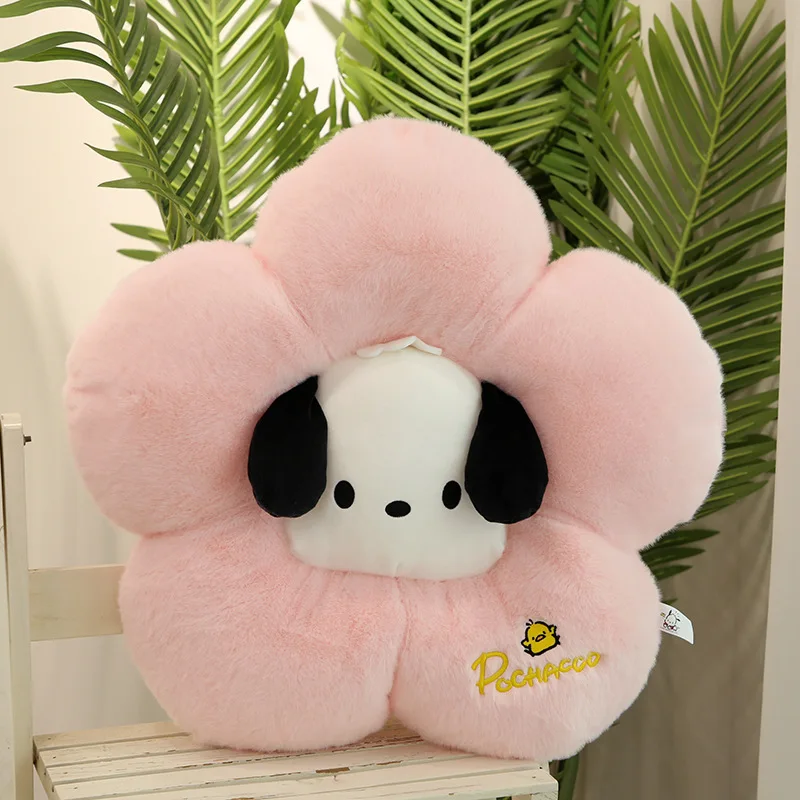 

Sanrio Pochacco Flower Cushion Ins Exquisite Sunflower Pillow Dog Plush Toys Kawaii Doll Multifunctional Seat Cushion Pet Toys