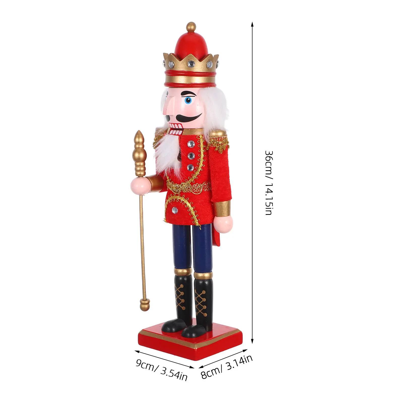Traditional Wooden Nutcracker Soldier Christmas Decoration Handcrafted Painted Holiday Nutcracker Puppet Statue Festive Home