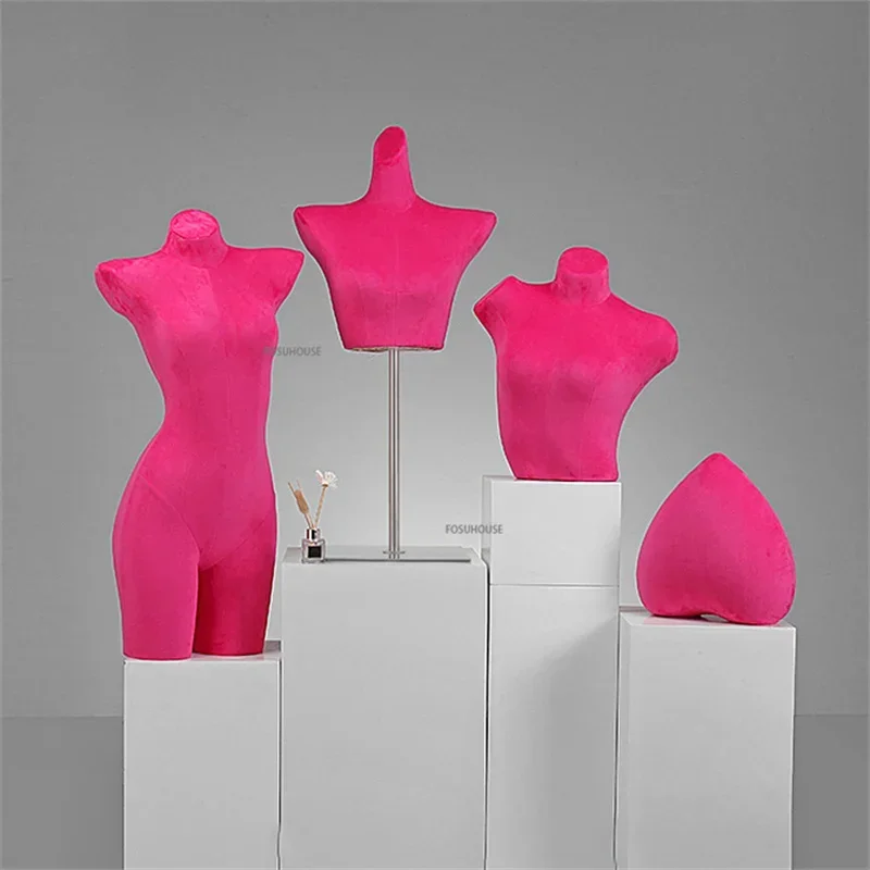 Light luxury Velvet Underwear Mannequin Body Props Female Bust Bra Display Stand Ladies Lingerie Store Underwear Model Stand