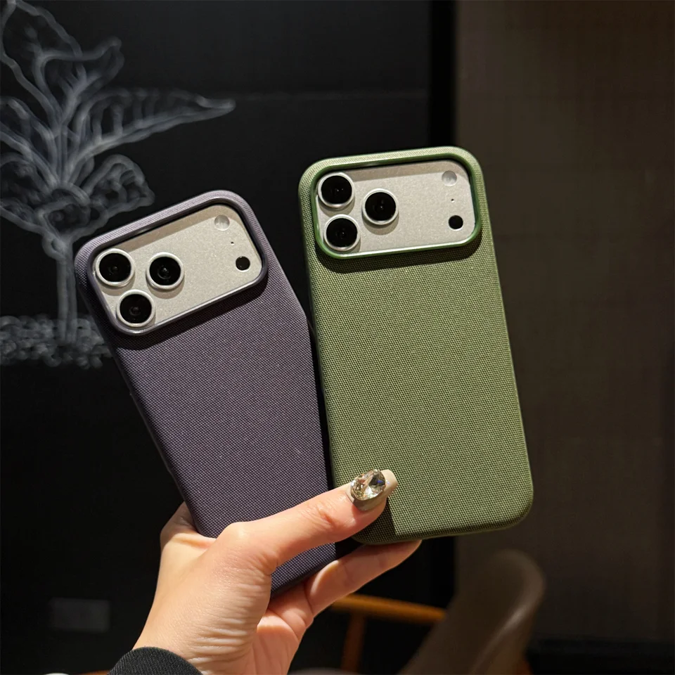 Funda de tela técnica original para iPhone 17 Air 16 15 14 Plus 13 12 11 Pro Max, compatible con MagSafe, suave anti-deslizante a prueba de golpes 4
