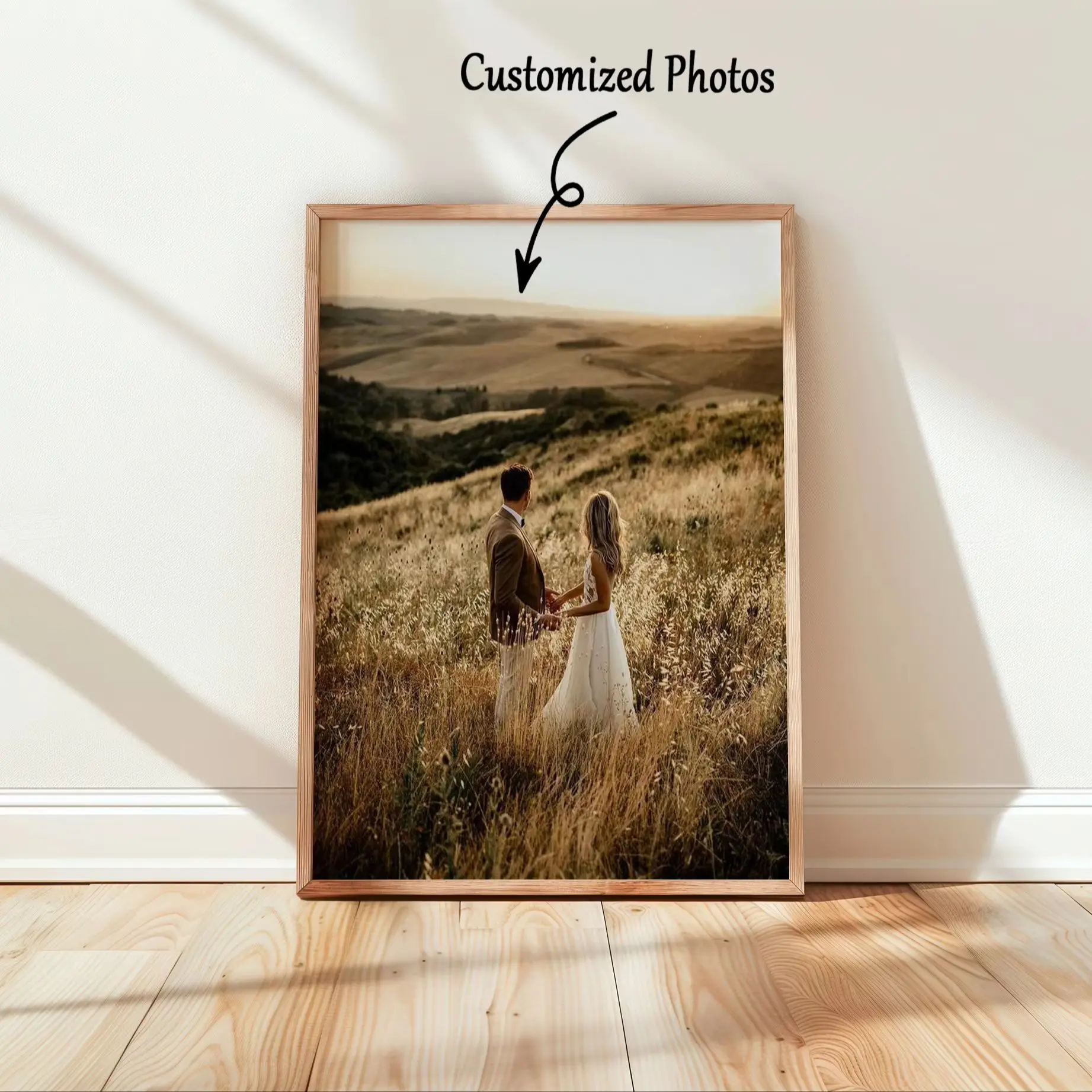 Custom Photo Canvas Print,Personalized Unframed Wall Art for Couples,Custom Poster for Living Room Decor&Anniversary Memory Gift