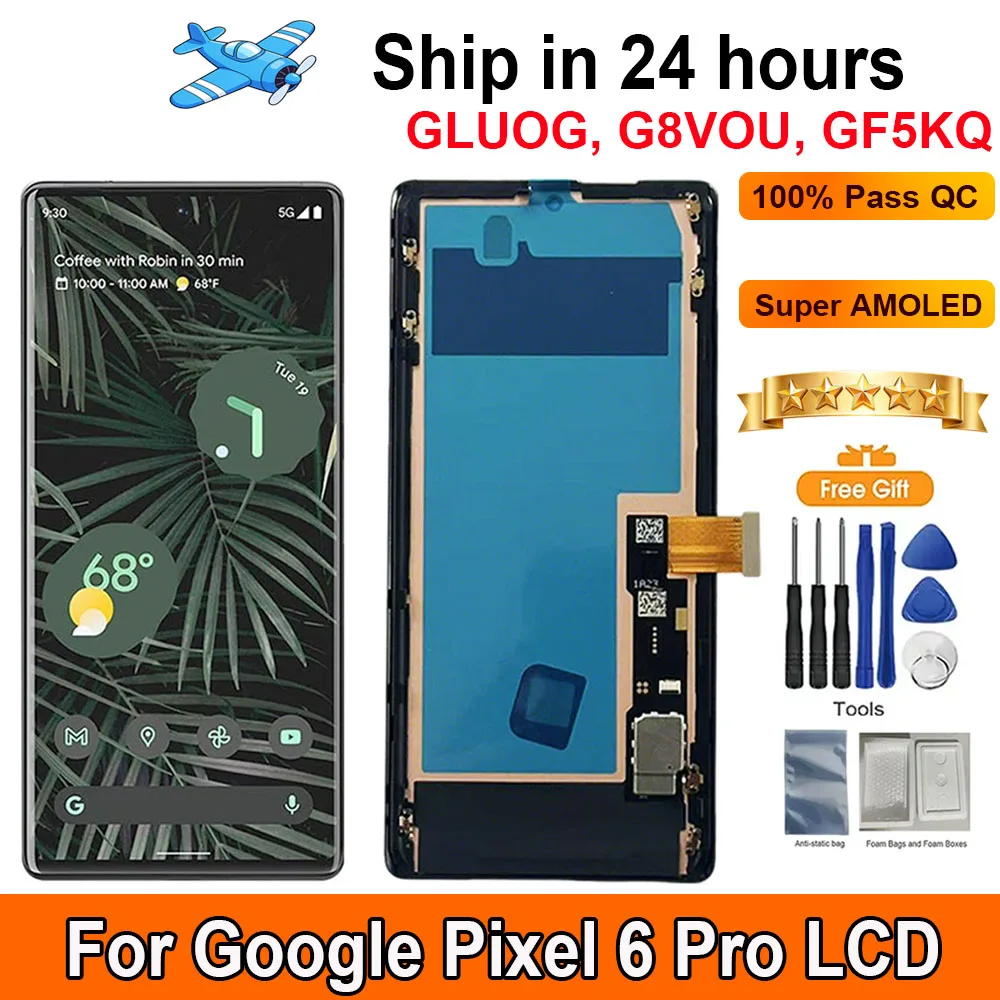 100% Tested 6.7‘’AMOLED Screen For Google Pixel 6 Pro LCD Display Touch Panel Digitizer Assembly Replacement Pixel 6 Pro LCD
