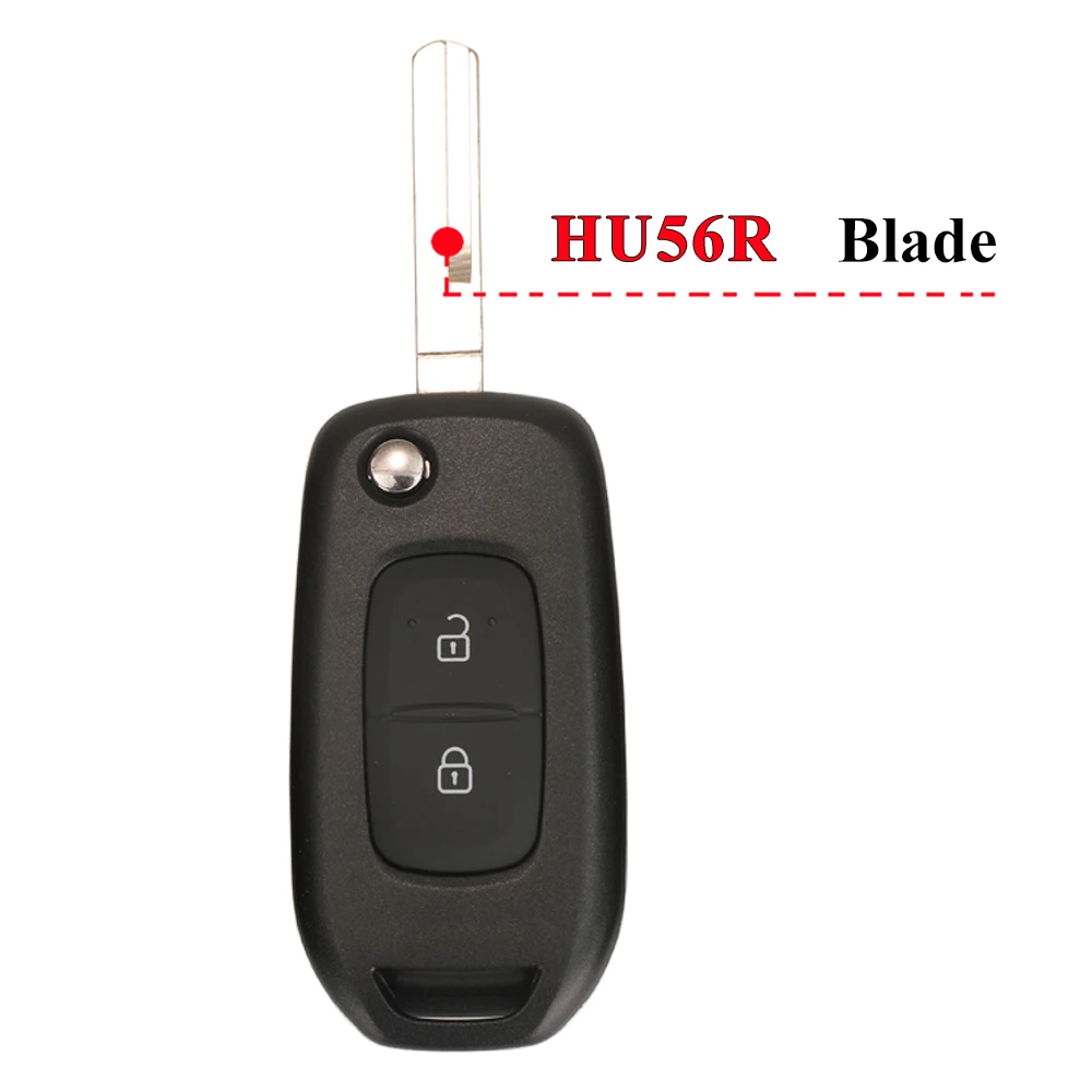 jingyuqin Flip Remote Car Key Shell 2Button For Renault Dacia Logan 2 Logan II 2018 2019 2020 HU136te / HU56R/VA2/HU136 Fob Case