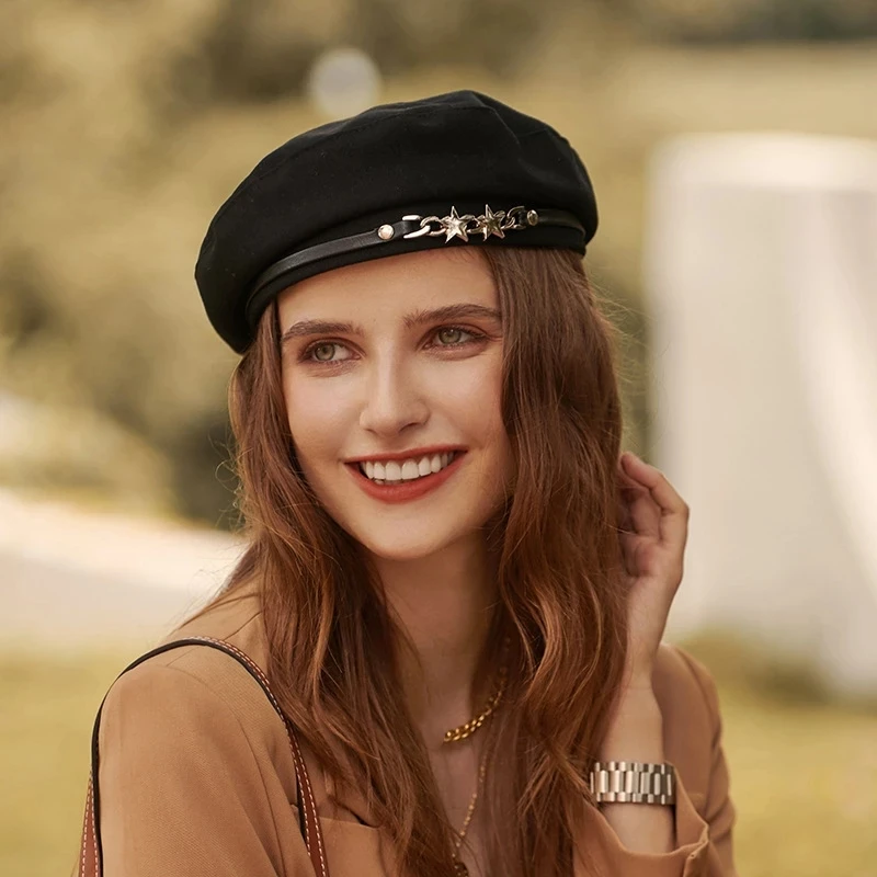 

New Berets For Women Solid Beret Caps Winter Warm Octagonal Hats Ladies Vintage Hats Artist Gorra Autumn Fashion Cap Mujer Boina