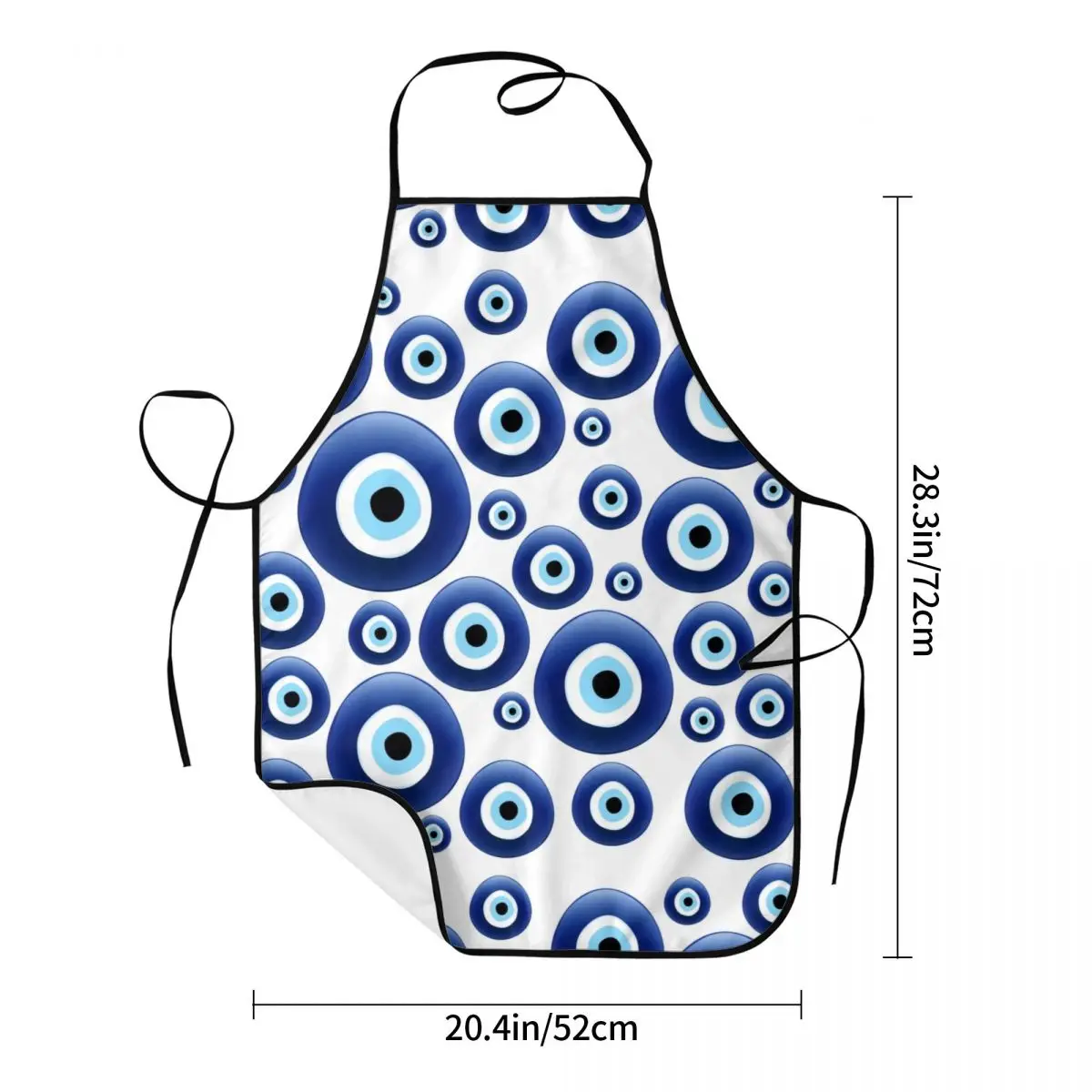 Custom Mediterranean Evil Eye Protection Bib Apron Men Women Unisex  Chef Turkish Tribes Amulet Tablier Cuisine for Cooking