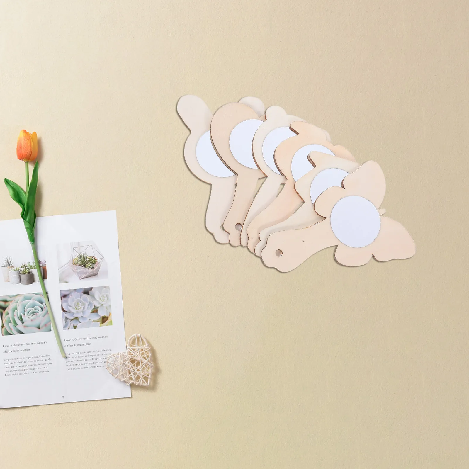 

Набор из 12 деревянных зеркал для росписи своими руками для детей, неокрашенные заготовки для творчества, маленькие деревянные зеркала для развития навыков и креативности