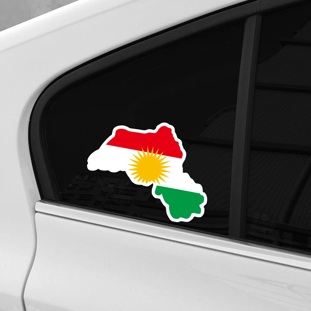 Kurdistan Kurds Map Sticker For Car Window Side Motorcycle Creative Flag Map Stickers Vinyl Decal Decoration Auto Accessories