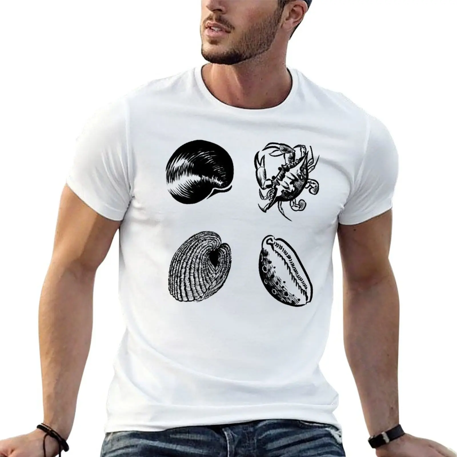 

Clam Crab Cockle Cowrie T-Shirt t shirt custom print t shirts for man cotton funny cotton t shirts high quality T-shirt