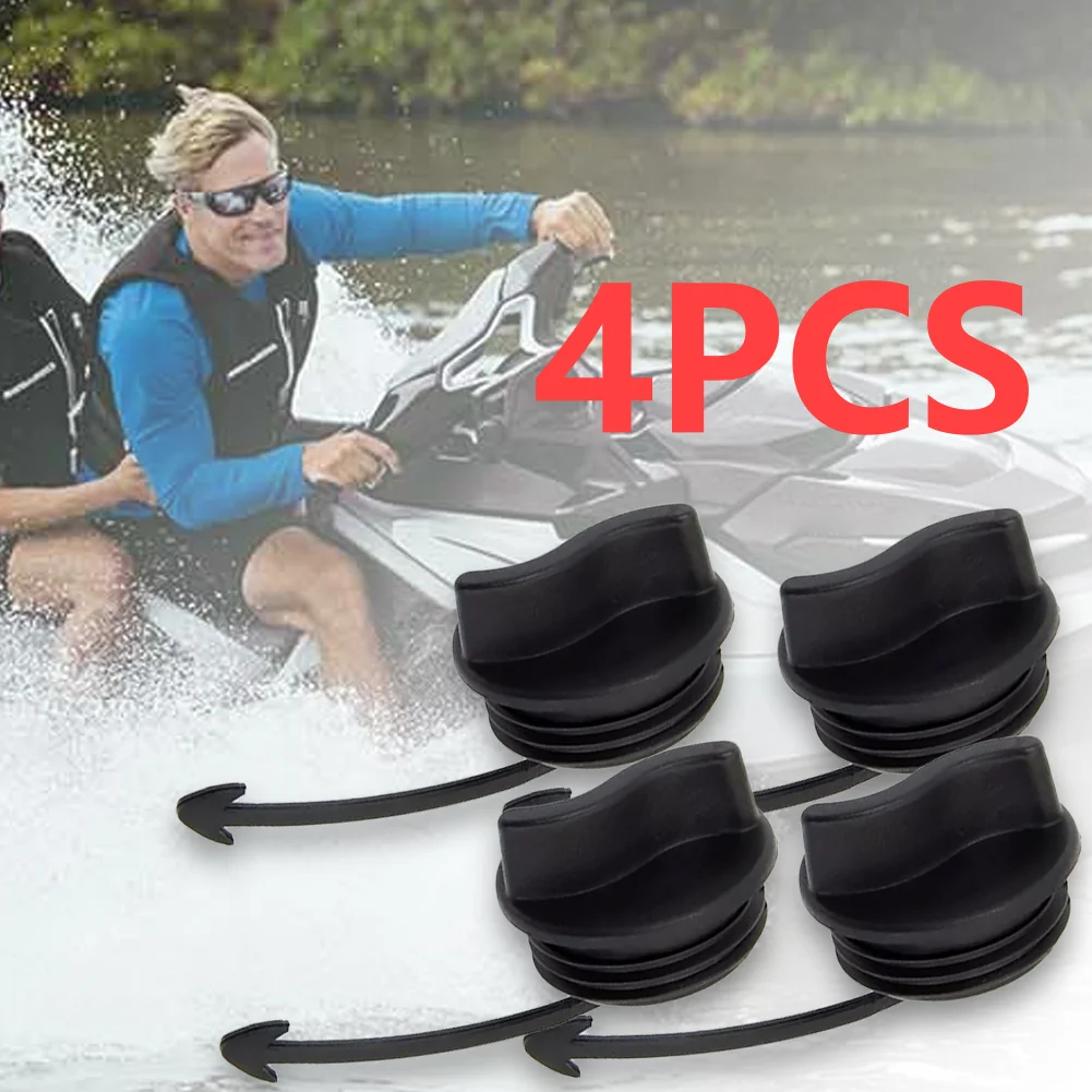 4Pcs Black Drain Plug & O-Ring Replaces 292001352 292002024 Drain Plug Cover Caps Compatible with SeaDoo Spark RXT GTI GTX Wake