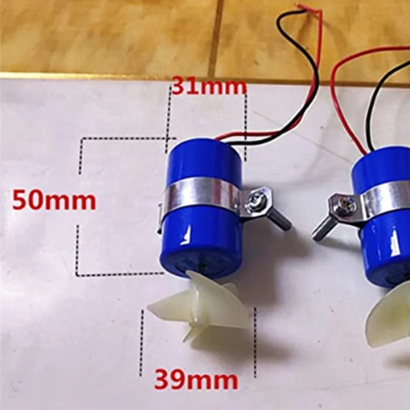 Propulsor de Motor submarino para barco teledirigido, 7,4 V, 16800RPM, CW, CCW, hélice de 3 cuchillas para DIY, Micro ROV, Robot RC Bait, 1 par