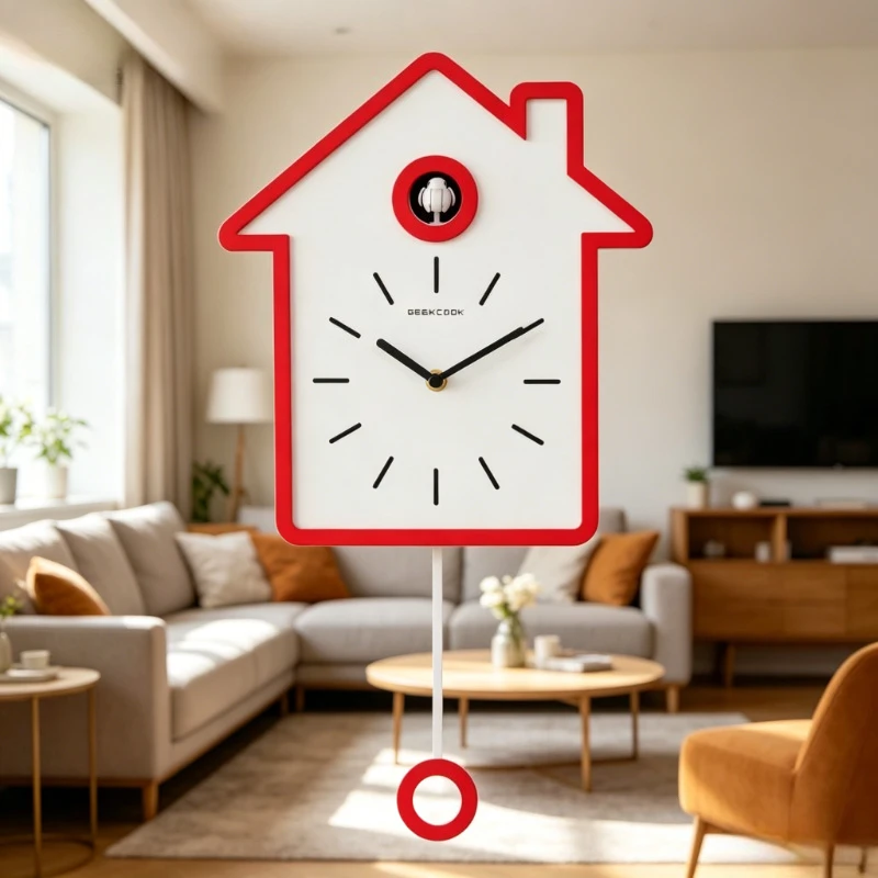 Creative Cuckoo Clock Modern Minimalist Wall Clocks Living Room Decoration Pendulum Clock Elegant Silent Mechanism Clocks Design