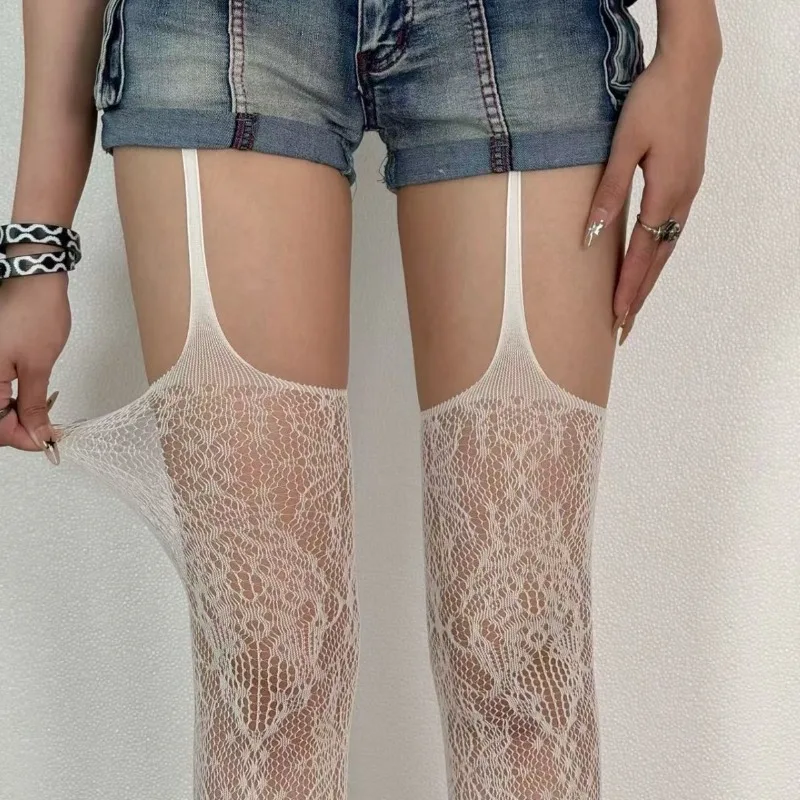 

Sexy Women Garter Hollow Stockings Women Lace Jacquard Long Fishnet Tights Stockings Stockings Flower Pantyhose Leggings Tights