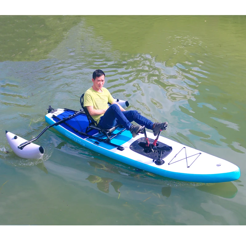 3.2 meters single inflatable paddle board kayak with electric motor fishing kayak 1 person PVC foldable SUP paddle board