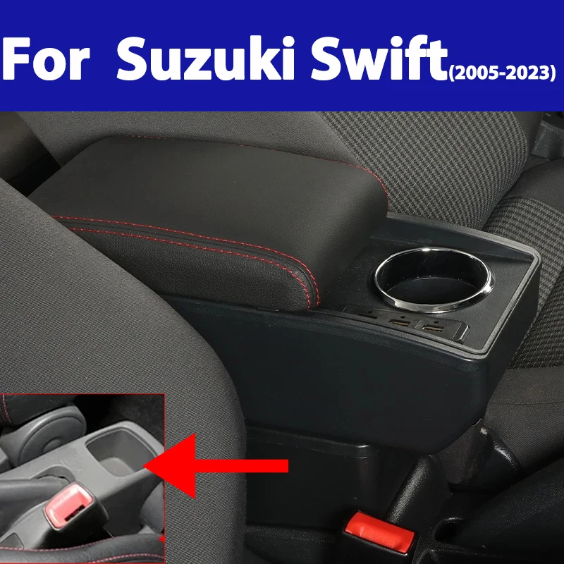 

For Suzuki Swift Armrest Box For Suzuki Swift Car Armrest Car Accessories Interior details storage Box Retrofit parts 2005-2023