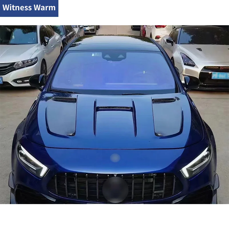 W177 W118 C118 Cla250 Cla45 A35 A45 Carbon Fiber FRP Front Engine Hood Bonnet Cover with Vents for Benz W118 C177 Car Body Kit