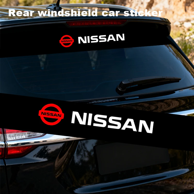 Pegatina decorativa para parabrisas delantero y trasero de coche, para Nissan Qashqai X J11 Trail Tiida Teana Skyline Juke X-trail Almera