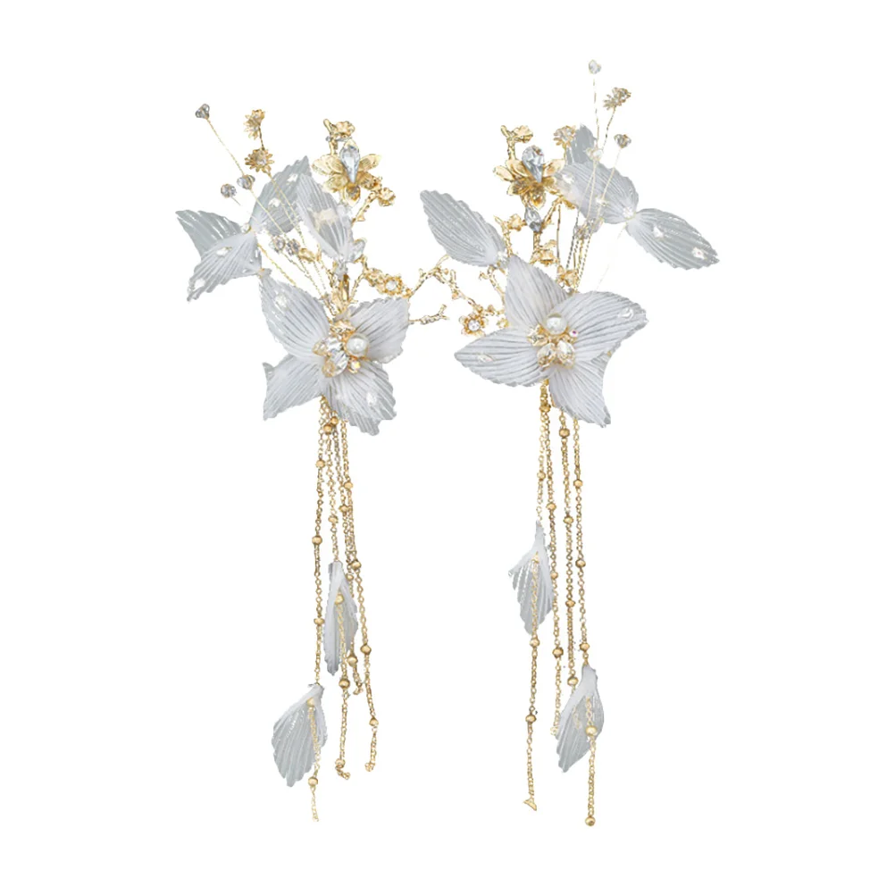 

2 PCS Hairpin Decorative Flowers Clip for Alloy Chinese Style Delicate Bride Jewelry Decoration